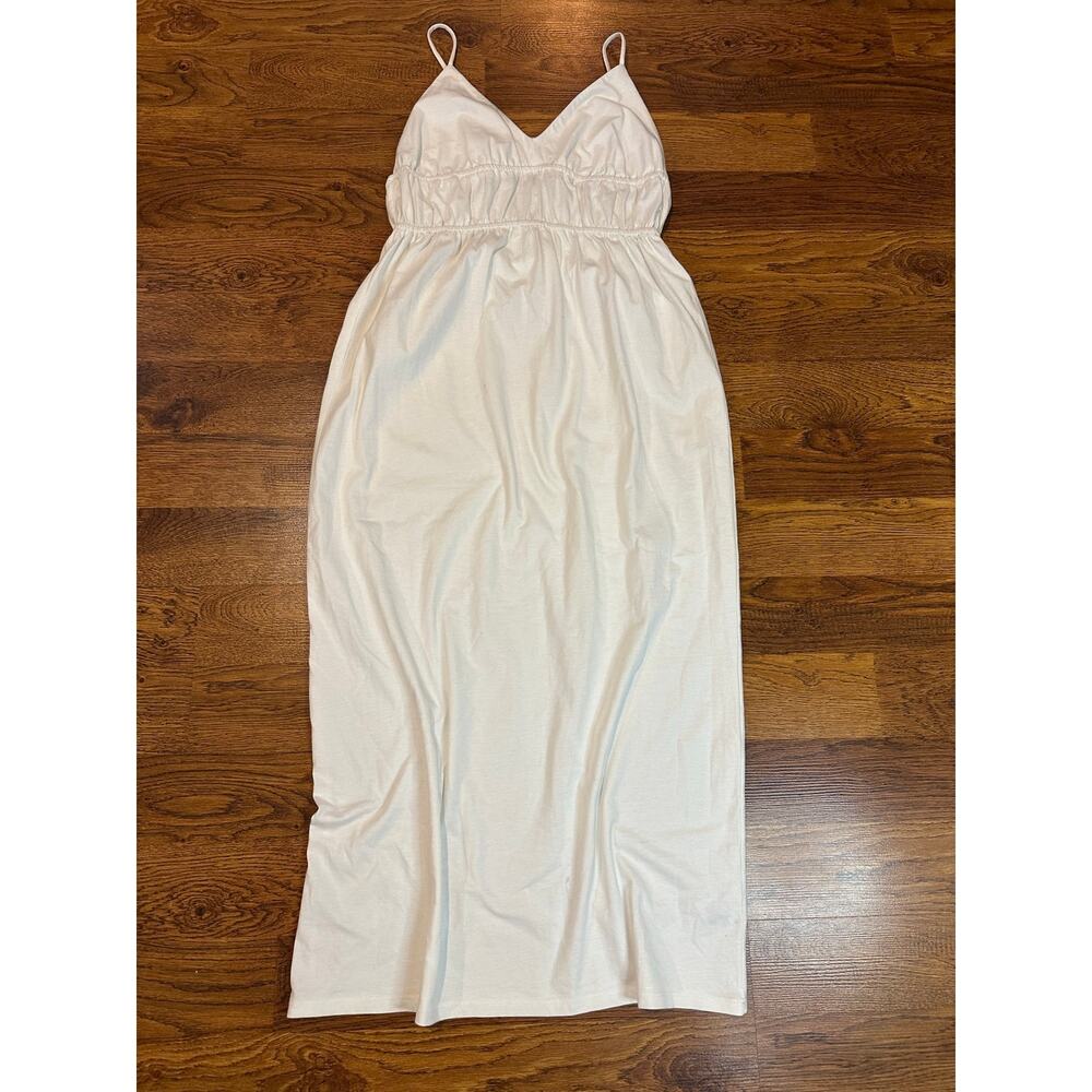 Reformation Aleyza Knit Maxi Dress Women’s Large White Sleeveless Minimalist